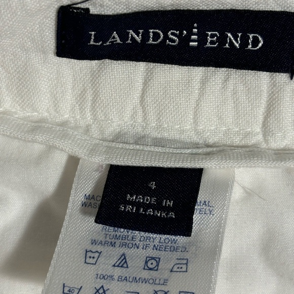 Lands End women white wide leg chino size 4 - Picture 4 of 8